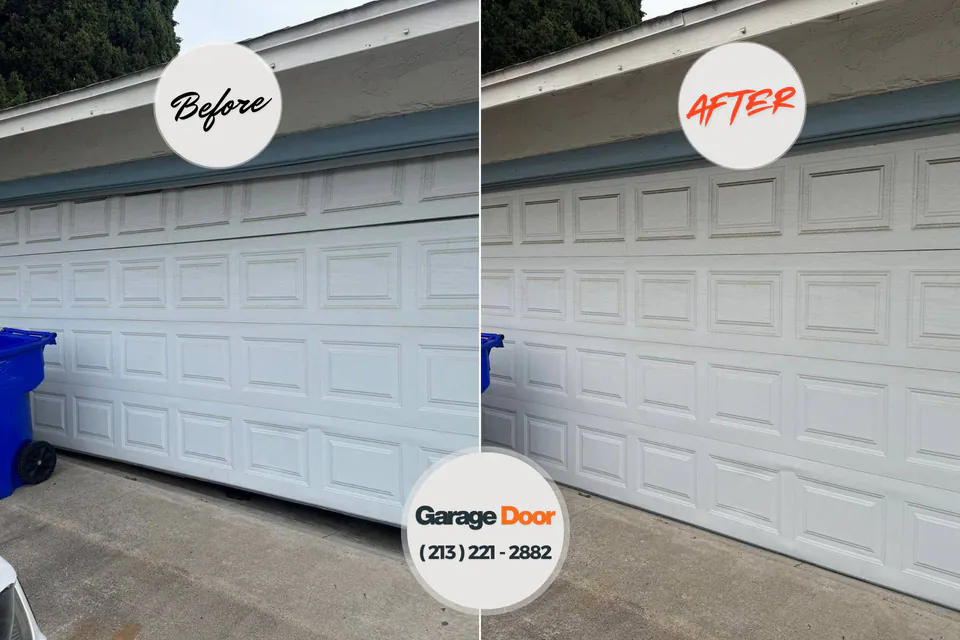 Before and after: garage door repair Mansfield, TX